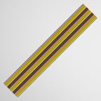 Eclectic Watercolor Paper Stripes Vertical Pattern Chartreuse Brown Blue Cream Table Runner Gallery Image 3