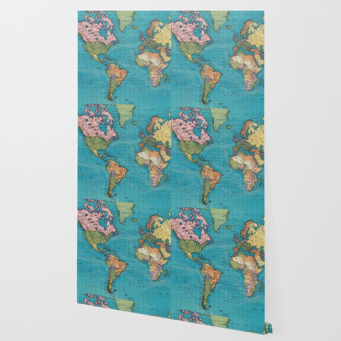 Vintage Map of The World (1897) Wallpaper Gallery Image 2