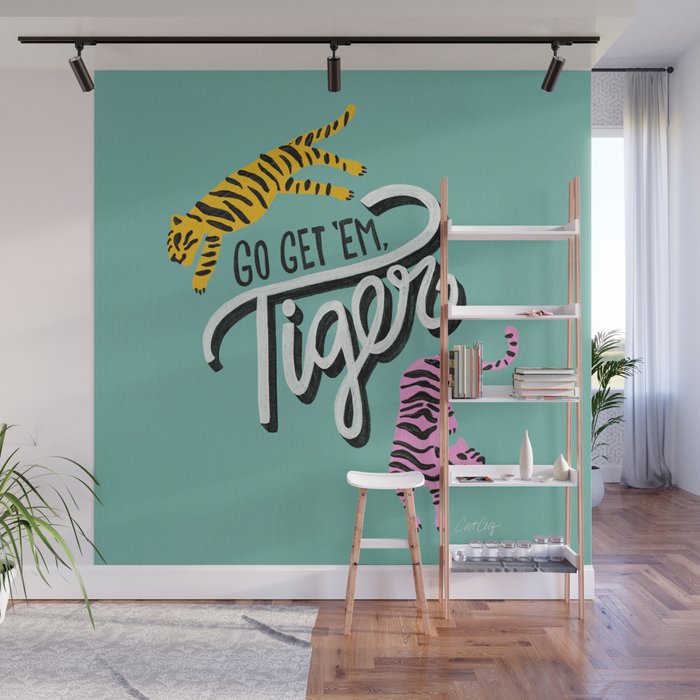 Go Get 'Em Tiger - Mint Palette Wall Mural Gallery Image 1