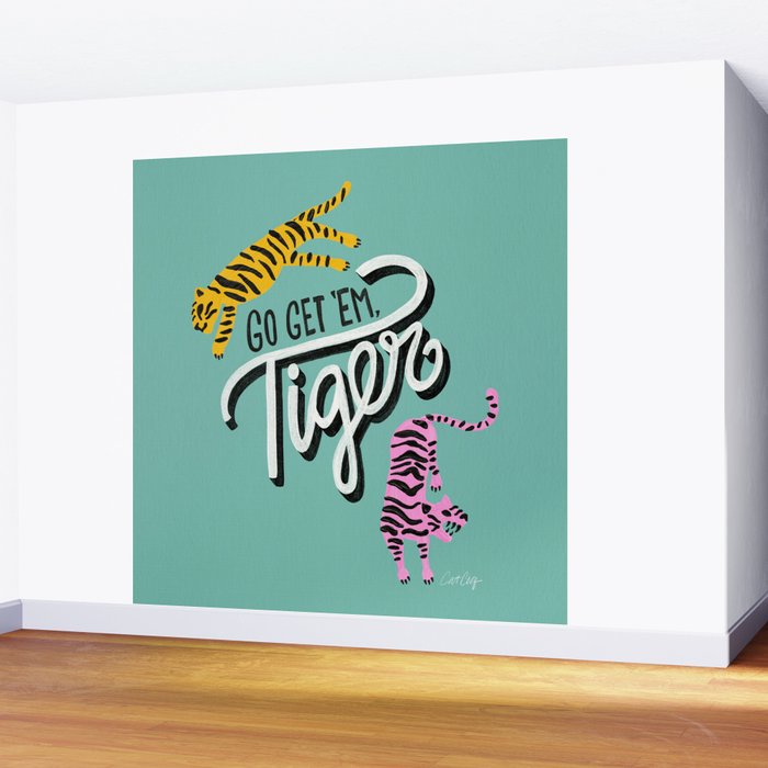 Go Get 'Em Tiger - Mint Palette Wall Mural Gallery Image 2