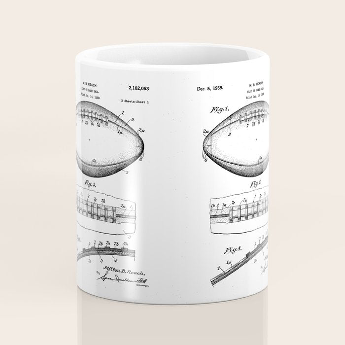 Football Patent - American Football Art - Black Chalkboard Coffee Mug Gallery Image 4