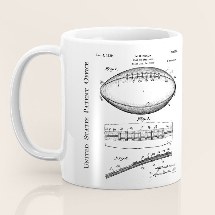 Football Patent - American Football Art - Black Chalkboard Coffee Mug Gallery Image 3