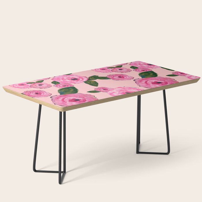 Pink Peonies on Blush Coffee Table Gallery Image 1