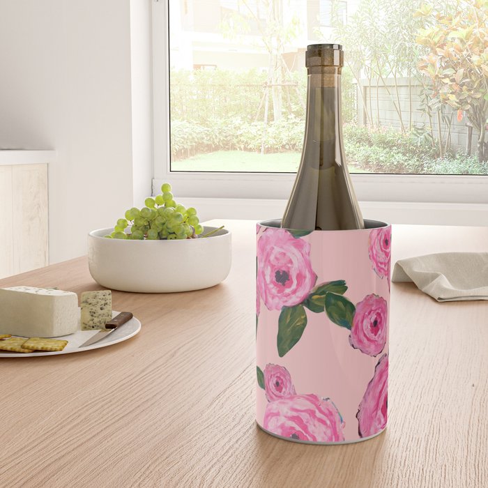 Pink Peonies on Blush Wine Chiller Gallery Image 4