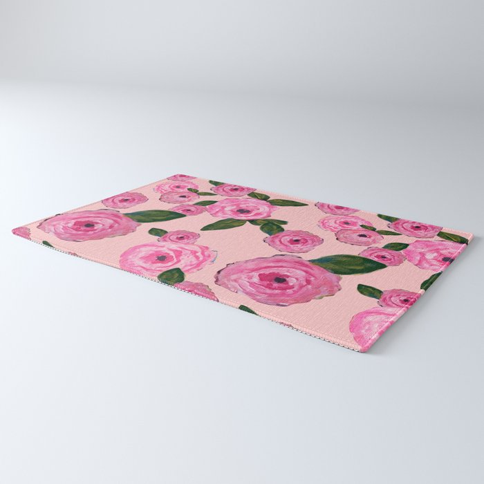 Pink Peonies on Blush Rug Gallery Image 3