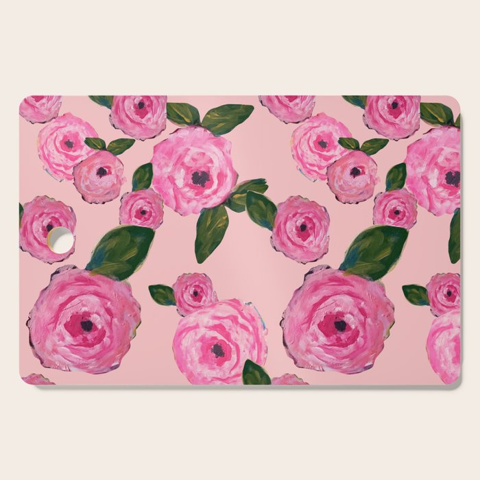 Pink Peonies on Blush Cutting Board Gallery Image 1