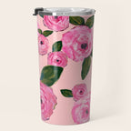 Pink Peonies on Blush Travel Mug Gallery Image 3
