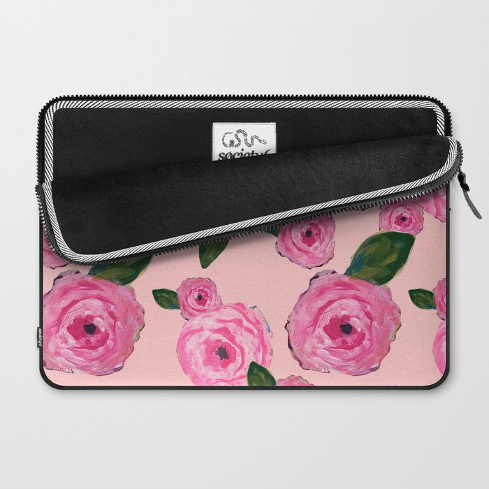 Pink Peonies on Blush Laptop Sleeve Gallery Image 2