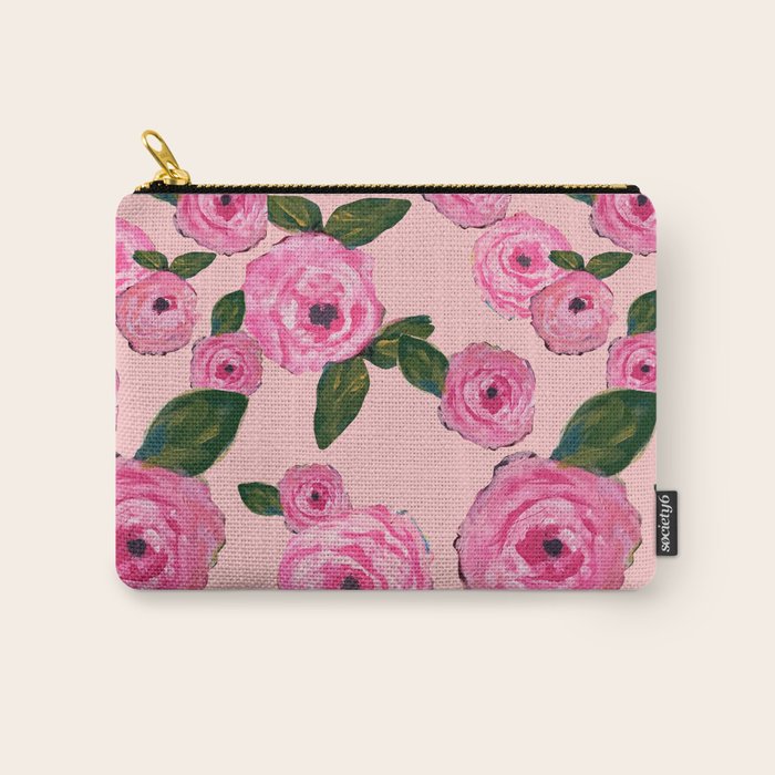 Pink Peonies on Blush Carry All Pouch Gallery Image 1