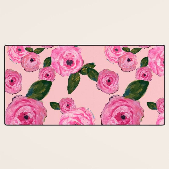 Pink Peonies on Blush Desk Mat Gallery Image 3