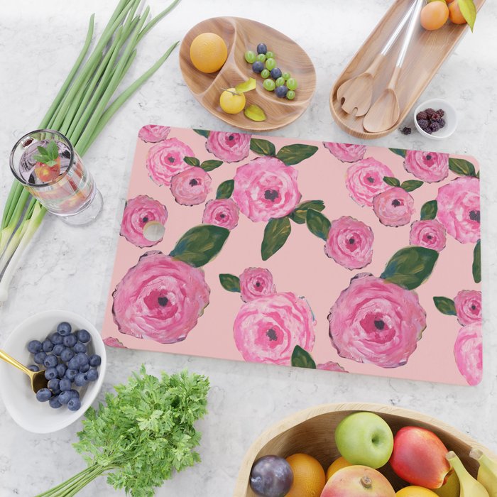 Pink Peonies on Blush Cutting Board Gallery Image 2