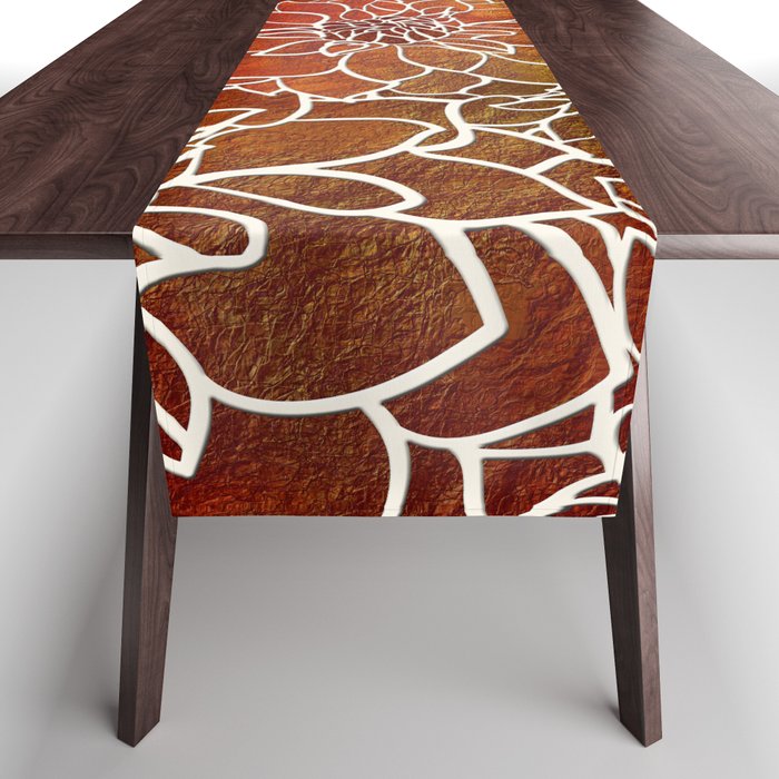 Dahlia Flower Pattern 18 Table Runner Gallery Image 1
