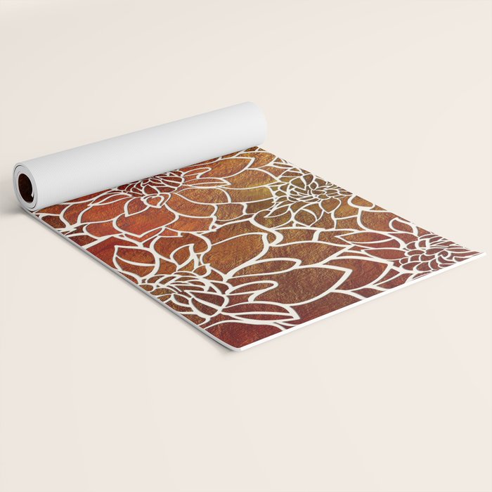 Dahlia Flower Pattern 18 Yoga Mat Gallery Image 2