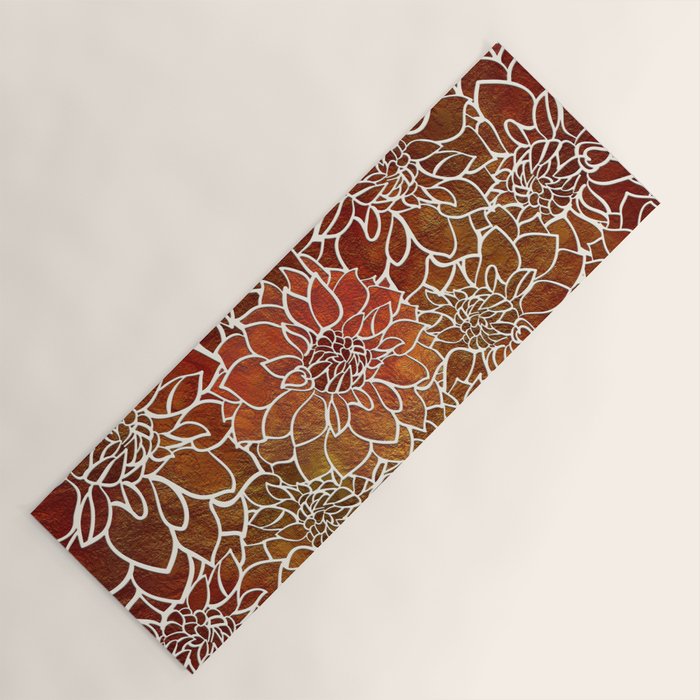 Dahlia Flower Pattern 18 Yoga Mat Gallery Image 1