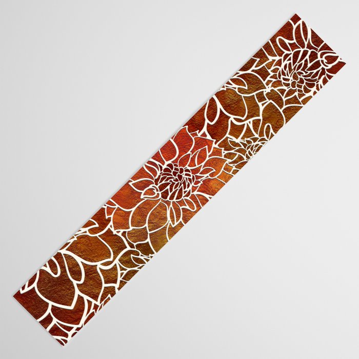 Dahlia Flower Pattern 18 Table Runner Gallery Image 3