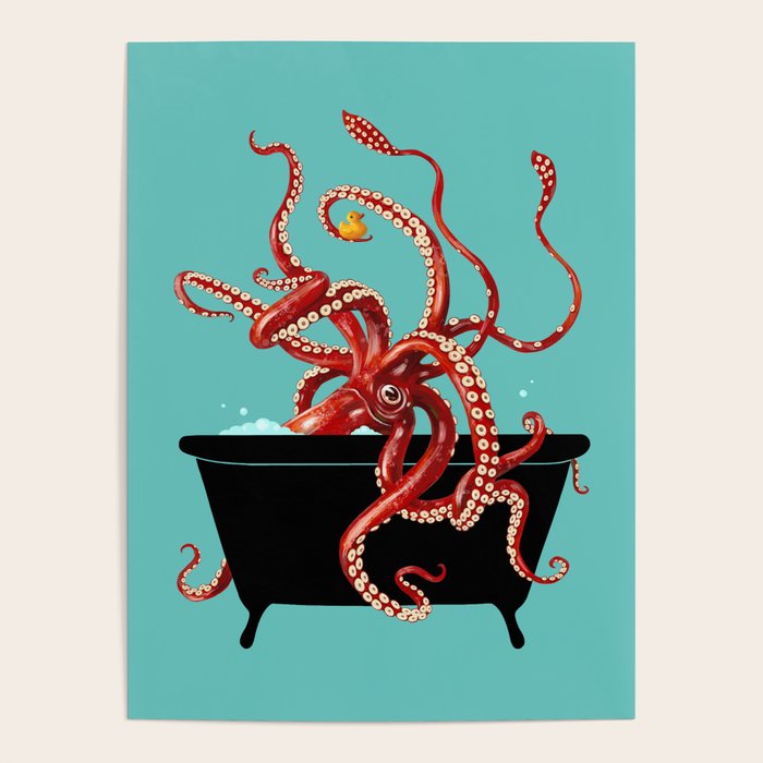 Giant Squid in Bathtub Poster Gallery Image 4