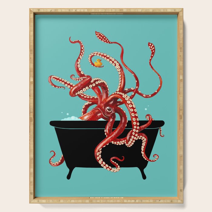 Giant Squid in Bathtub Serving Tray Gallery Image 1
