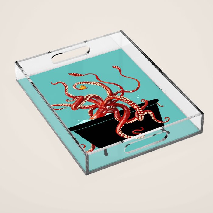 Giant Squid in Bathtub Acrylic Tray Gallery Image 1