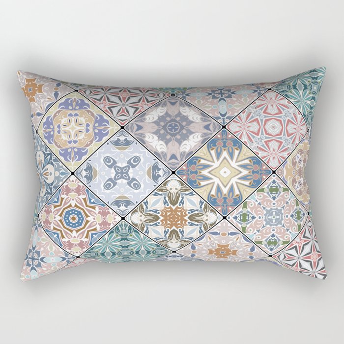Mediterranean Decorative Tile Print XVI Rectangular Pillow Gallery Image 1