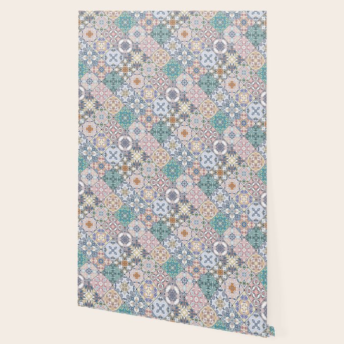 Mediterranean Decorative Tile Print XVI Wallpaper Gallery Image 2