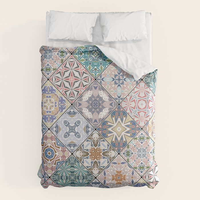 Mediterranean Decorative Tile Print XVI Duvet Cover Gallery Image 6