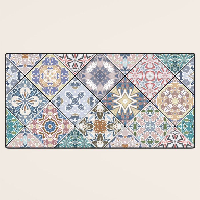 Mediterranean Decorative Tile Print XVI Desk Mat Gallery Image 3