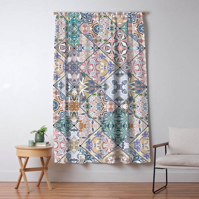 Mediterranean Decorative Tile Print XVI Window Curtain Gallery Image 5