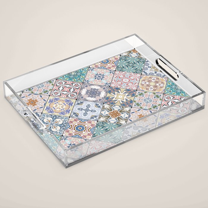 Mediterranean Decorative Tile Print XVI Acrylic Tray Gallery Image 1