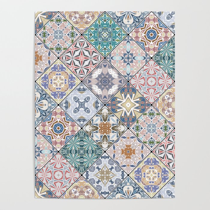 Mediterranean Decorative Tile Print XVI Poster Gallery Image 1
