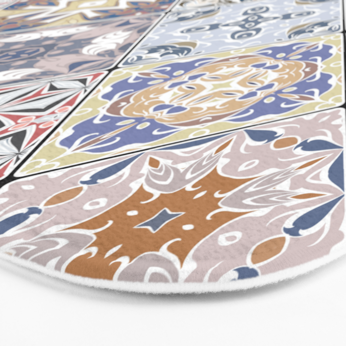 Mediterranean Decorative Tile Print XVI Bath Mat Gallery Image 3