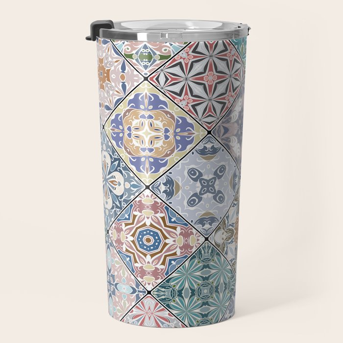 Mediterranean Decorative Tile Print XVI Travel Mug Gallery Image 3
