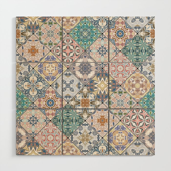 Mediterranean Decorative Tile Print XVI Wood Wall Art Gallery Image 1