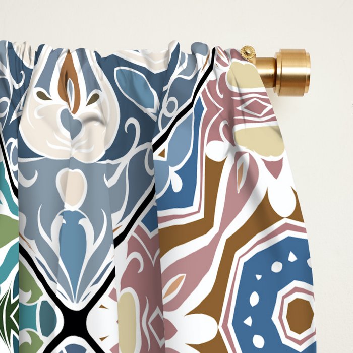 Mediterranean Decorative Tile Print XVI Window Curtain Gallery Image 2