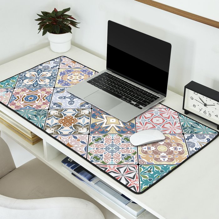 Mediterranean Decorative Tile Print XVI Desk Mat Gallery Image 2