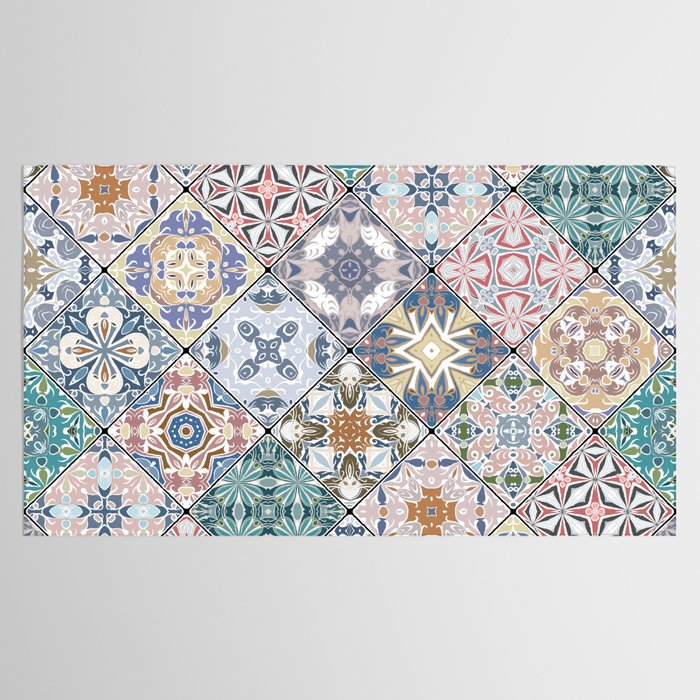 Mediterranean Decorative Tile Print XVI Tablecloth Gallery Image 2