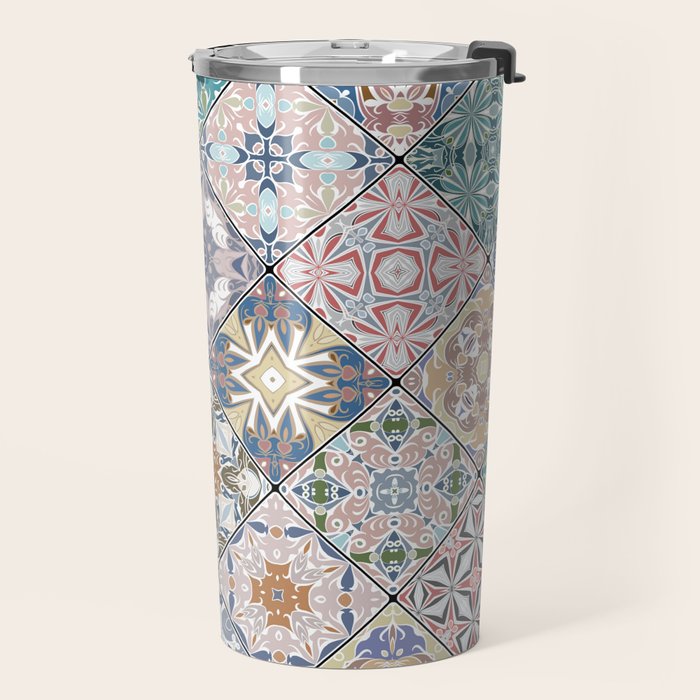 Mediterranean Decorative Tile Print XVI Travel Mug Gallery Image 2