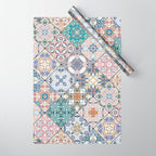 Mediterranean Decorative Tile Print XVI Wrapping Paper Gallery Image 1