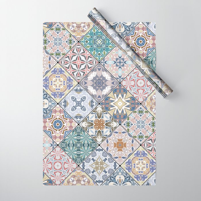 Mediterranean Decorative Tile Print XVI Wrapping Paper Gallery Image 1