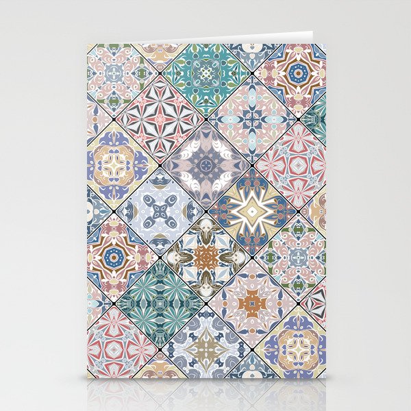 Mediterranean Decorative Tile Print XVI Stationery Card Gallery Image 1