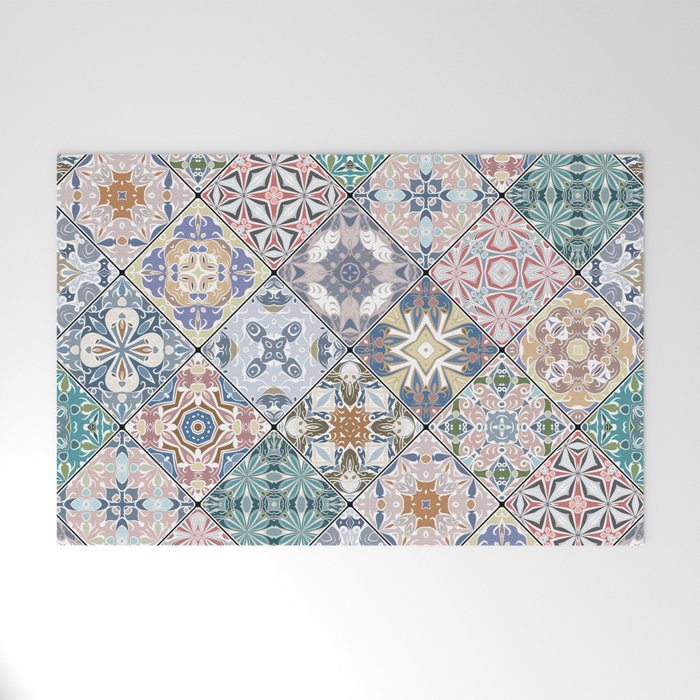 Mediterranean Decorative Tile Print XVI Welcome Mat Gallery Image 1