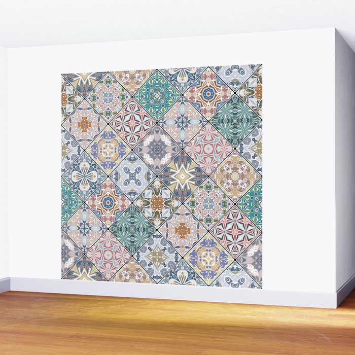 Mediterranean Decorative Tile Print XVI Wall Mural Gallery Image 2