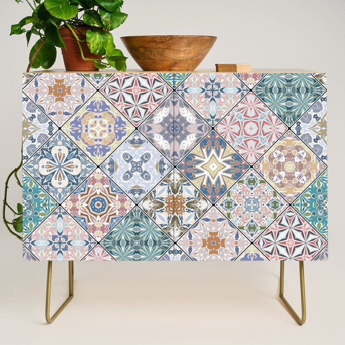 Mediterranean Decorative Tile Print XVI Credenza Gallery Image 1