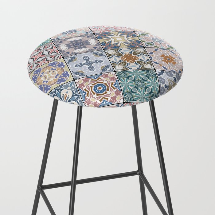 Mediterranean Decorative Tile Print XVI Stool Gallery Image 2