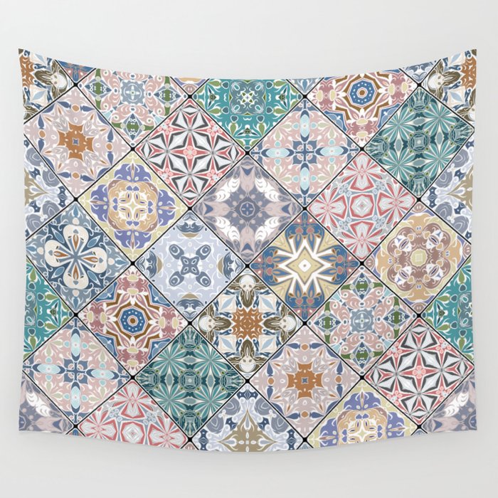 Mediterranean Decorative Tile Print XVI Wall Tapestry Gallery Image 1