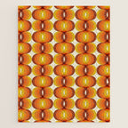 Orange, Brown, and Ivory Retro 1960s Wavy Pattern Jigsaw Puzzle Gallery Image 1