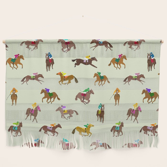 Off to the Horse Races (Mint) Wall Hanging Gallery Image 1