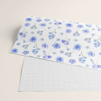 Elegant blush blue yellow watercolor floral pattern Wrapping Paper Gallery Image 2