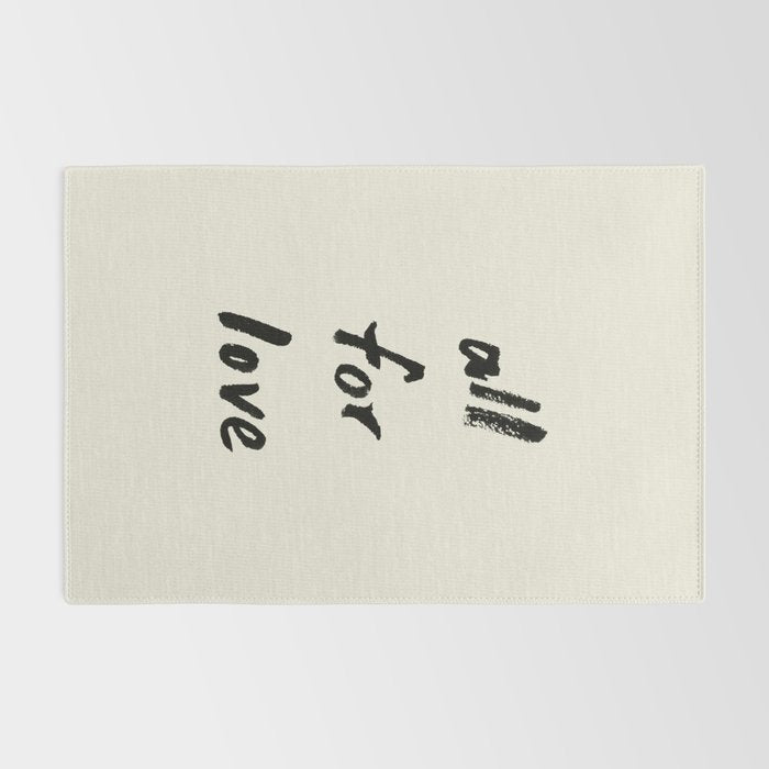 All For Love - Brush Script Typography Quote  Rug Gallery Image 2