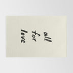 All For Love - Brush Script Typography Quote  Rug Gallery Image 2