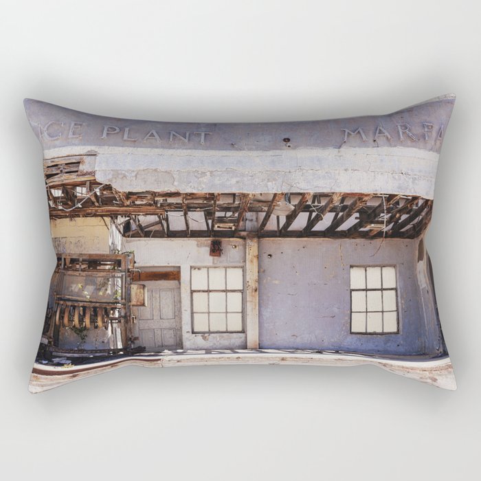 Marfa Texas Ice Plant Abandoned Building Photography Rectangular Pillow Gallery Image 2